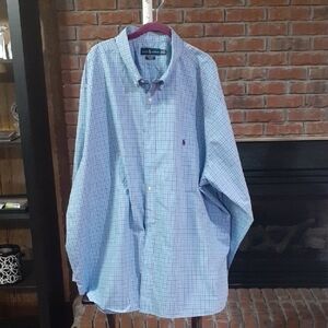 Polo by Ralph Lauren Men's Blue Checkered Shirt